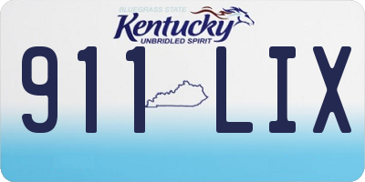 KY license plate 911LIX