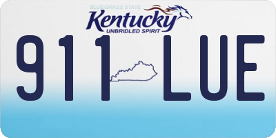KY license plate 911LUE