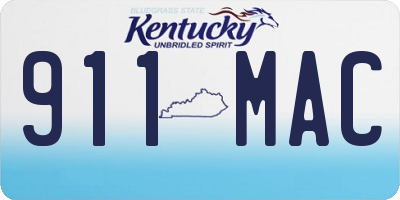 KY license plate 911MAC
