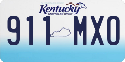 KY license plate 911MXO