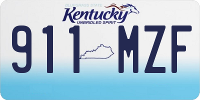 KY license plate 911MZF
