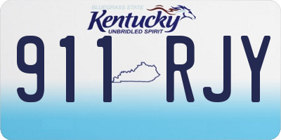 KY license plate 911RJY