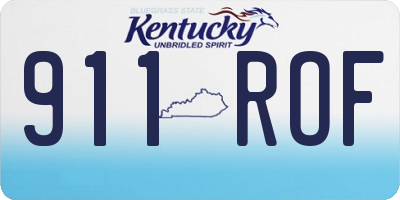 KY license plate 911ROF