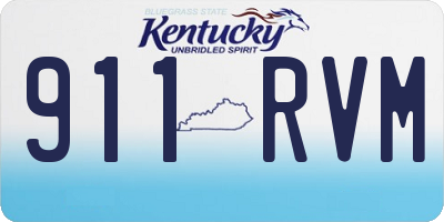KY license plate 911RVM