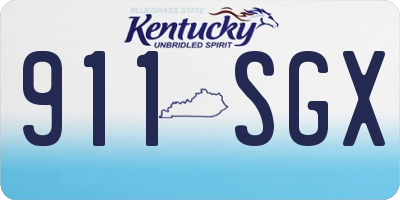 KY license plate 911SGX