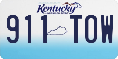 KY license plate 911TOW