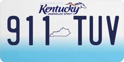 KY license plate 911TUV