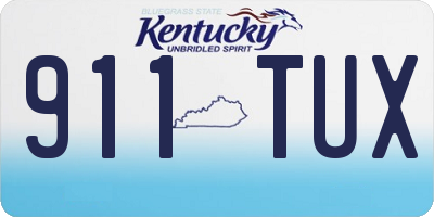 KY license plate 911TUX