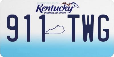 KY license plate 911TWG