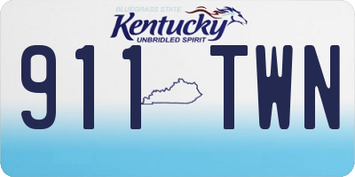 KY license plate 911TWN