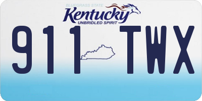 KY license plate 911TWX