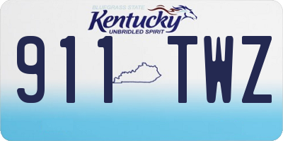 KY license plate 911TWZ