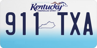 KY license plate 911TXA