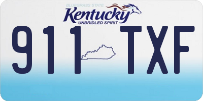 KY license plate 911TXF