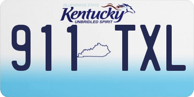 KY license plate 911TXL