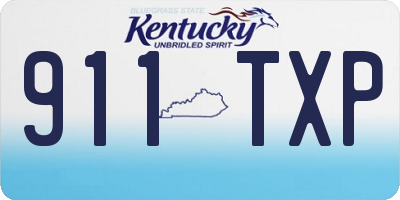KY license plate 911TXP