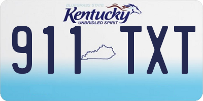 KY license plate 911TXT