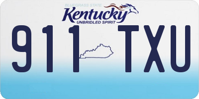 KY license plate 911TXU