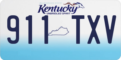 KY license plate 911TXV