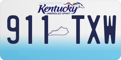 KY license plate 911TXW