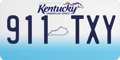 KY license plate 911TXY