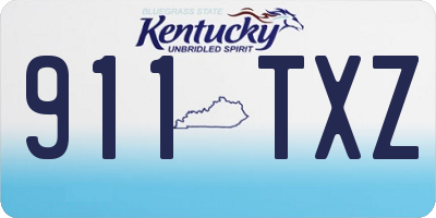 KY license plate 911TXZ