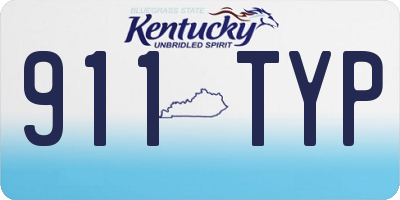 KY license plate 911TYP