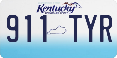 KY license plate 911TYR