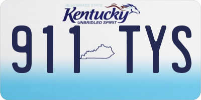 KY license plate 911TYS