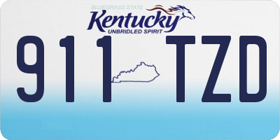 KY license plate 911TZD