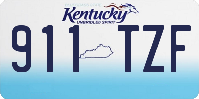 KY license plate 911TZF