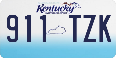KY license plate 911TZK