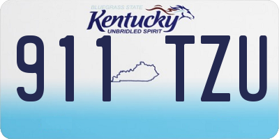 KY license plate 911TZU