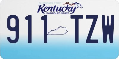 KY license plate 911TZW