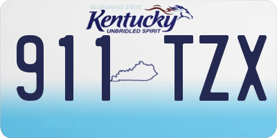 KY license plate 911TZX