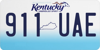 KY license plate 911UAE