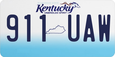 KY license plate 911UAW