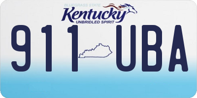 KY license plate 911UBA