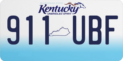 KY license plate 911UBF