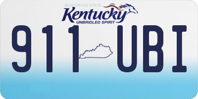 KY license plate 911UBI