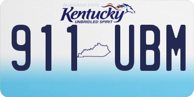 KY license plate 911UBM
