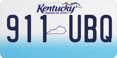 KY license plate 911UBQ
