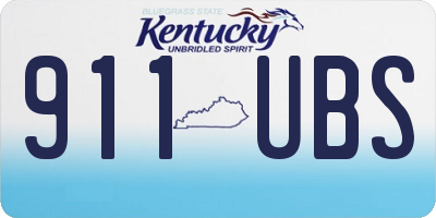 KY license plate 911UBS