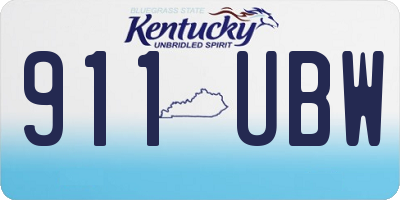 KY license plate 911UBW