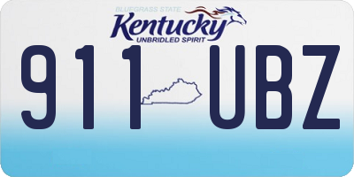 KY license plate 911UBZ