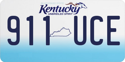 KY license plate 911UCE