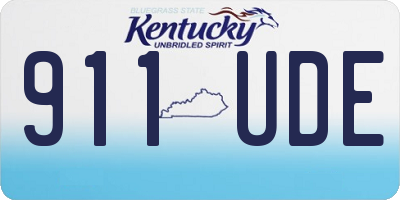 KY license plate 911UDE