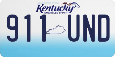 KY license plate 911UND