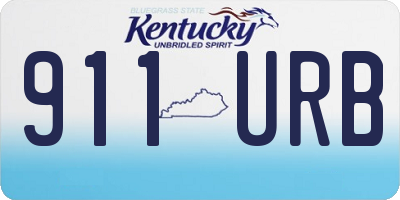 KY license plate 911URB