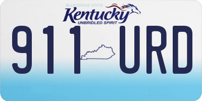 KY license plate 911URD